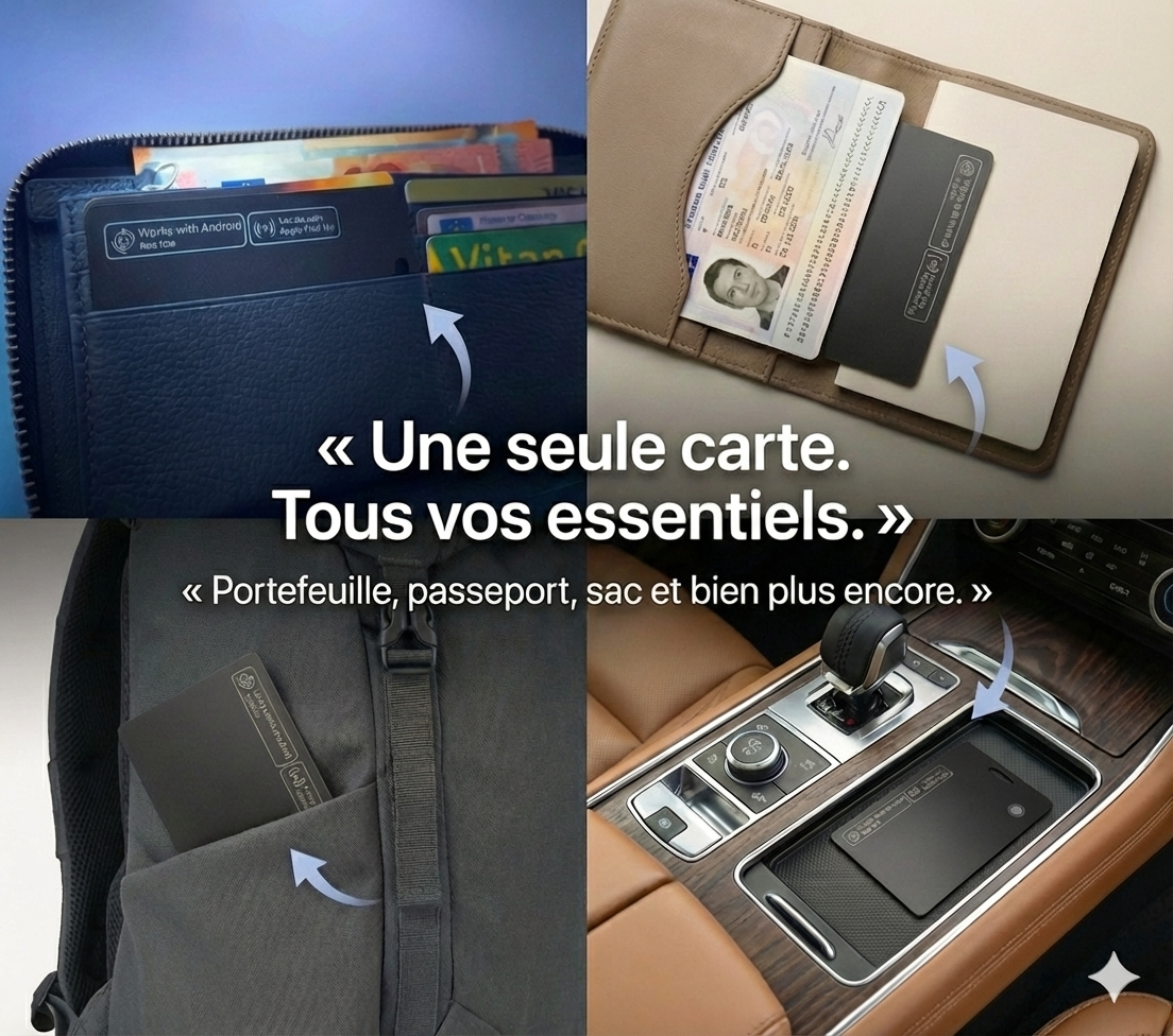 Carte Finder Alma Track™ – Localisateur Bluetooth ultra-fin (iPhone & Android)