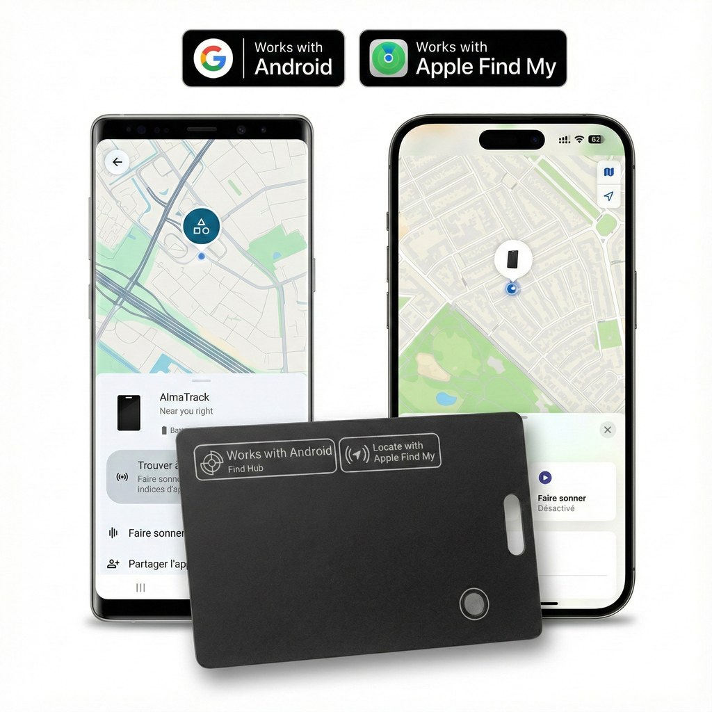 Carte Finder Alma Track™ – Localisateur Bluetooth ultra-fin (iPhone & Android)
