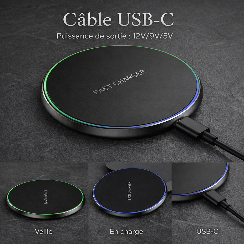 Chargeur sans fil AlmaCharge 15W – accessoire officiel AlmaTrack